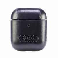 Audi odinis didelio logotipo dėklas AirPods 1 / 2 - juoda