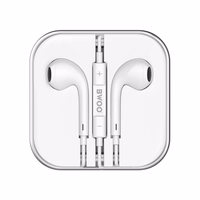 BWOO laidinės 3,5 mm stereofoninės ausinės, baltos spalvos