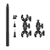 Motociklo / dviračio laikiklis PULUZ su vienu spaustuku ir asmenukių lazda 150 cm