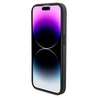 Ferrari Perforated Waves Metal Logo dėklas telefonui iPhone 15 Pro - juodas