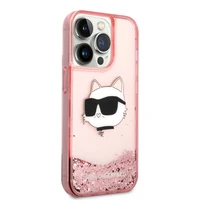 Karl Lagerfeld KLHCP14LLNCHCP iPhone 14 Pro 6.1" kietasis dėklas rožinis/rožinis Blizgus Choupette Head