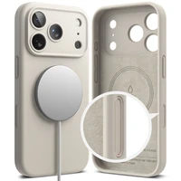 Ringke Silikoninis magnetinis MagSafe dėklas telefonui iPhone 17 Pro - smėlinis