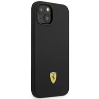 Dėklas telefonui Ferrari FEHCP14MSIBBK iPhone 14 Plus 6.7 juodas silikoninis metalinis logotipas