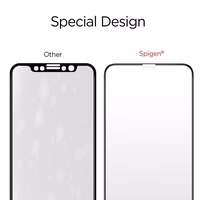 Spigen Glass FC grūdintas stiklas su juodu rėmeliu iPhone X / XS / 11 Pro