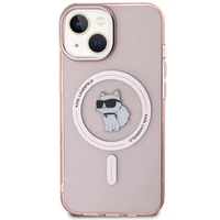 Karl Lagerfeld IML Choupette Magnetinis dėklas telefonui iPhone 15 - rožinė