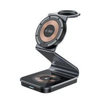 "Tech-Protect QI15W-A29" 3-in-1 indukcinis įkroviklis su "MagSafe" išmaniesiems telefonams / "Apple Watch" / "AirPods" - juodas