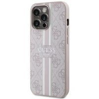 Guess GUHMP13LP4RPSP iPhone 13 Pro / 13 6.1" rožinė/rožinė kietas dėklas 4G Printed Stripes MagSafe