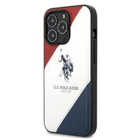 Dėklas telefonui (m) US Polo USHCP14XPSO3 iPhone 14 Pro Max 6.7" - balta balta trijų spalvų įspaudas