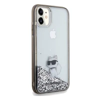 Karl Lagerfeld Liquid Glitter Choupette dėklas telefonui iPhone 11 / Xr - permatomas