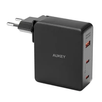 Sieninis įkroviklis "Aukey PA-B7O", 1xUSB-A, 2xUSB-C, 140W GaN (juodas)