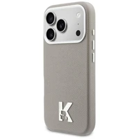 KARL LAGERFELD case for IPHONE 17 Pro compatible with MagSafe KLHMP17L5PGFKHGG (PU FW W/ KHead Logo) gray