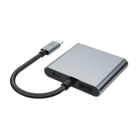"Tech-Protect" HB08 4in1 USB-C + USB2.0 + 2 x HDMI 4K 60HZ adapteris - pilkas