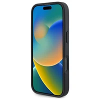 BMW ženklas odinis kryžminių linijų raštas iPhone 16 Pro Max dėklas - juodas