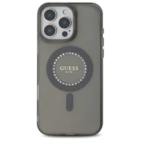 Guess IML Rhinestones Magnetinis dėklas telefonui iPhone 16 Pro Max - juodas