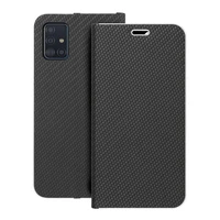 Dėklas telefonui LUNA Book Carbon SAMSUNG A51 juodas