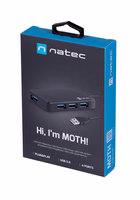 NATEC koncentratorius USB 3.0 Moth (4 prievadai, juodas)