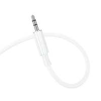 Borofone Kabelis AUX BL21 Lemon - 3,5 mm audio kištukas į 3,5 mm audio kištuką - 1 metro ilgio baltas kabelis