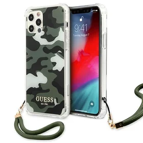 Guess GUHCP12LKSARKA iPhone 12 Pro Max 6.7" žalias/chaki kietas dėklas Camo kolekcija