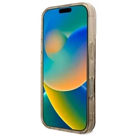 Guess IML bijūnas ant 4G fono Magnetinis dėklas telefonui iPhone 16 Pro - rudas