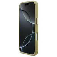 Guess Fiksuotas Blizgus Didelis 4G Metalinis rėmas dėklas telefonui iPhone 17 Pro - auksinis