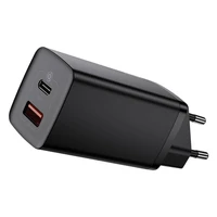Baseus GaN2 Lite greitas įkroviklis 65W USB / USB Type-C Quick Charge 3.0 Power Delivery (gallium nitride) juodas