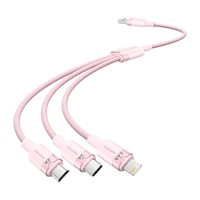 USB 2.0 A-3in1 3A kabelis Vention CTPPG 1,5 m (rožinės spalvos)