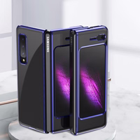 Plating dėklas kietas dėklas su elektroplokštės rėmeliu Samsung Galaxy Fold mėlynas