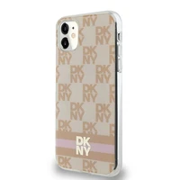 DKNY IML languotas mono raštas ir spausdintos juostos magnetinis dėklas iPhone 11 / Xr - rožinis