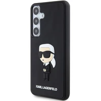 Karl Lagerfeld 3D Guminis Ikonik dėklas telefonui Samsung Galaxy S24 - juodas