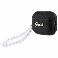 Guess Glitter Pearl Dirželis Dėklas for AirPods Pro 3 - juodas