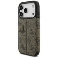 Guess Book 4G Metal Logo dėklas telefonui iPhone 17 Pro - rudas