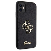 Guess GUHCN61HG4SGK dėklas iPhone 11 / Xr - juodas blizgus užrašas Didelis 4G