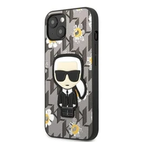 Karl Lagerfeld KLHCP13MPMNFIK1 iPhone 13 6.1" pilkas/pilkas Gėlių Ikonik Karl