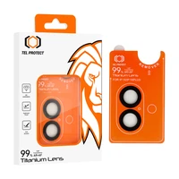Apsauginis stiklas Tel Protect Titanium Lens 99% AR kamerai Iphone 17 juoda (2 lęšiai)