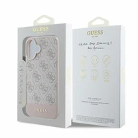 Guess 4G Bottom Stripe dėklas telefonui iPhone 16 - rožinis