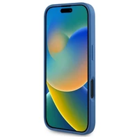 Guess GUHMP16SP4ROPEMCB iPhone 16 6.1" mėlynas/mėlynas kietas dėklas 4G Gėlių Raštas Magnetinis