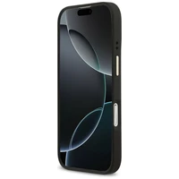 GUESS dėklas telefonui IPHONE 17, suderinamas su MagSafe GUHMP17SPG4SEMCK (PU W/ 4G Stripe) juodas