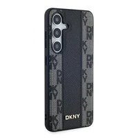 DKNY Odinis langeliais raštuotas magnetinis dėklas Samsung Galaxy S24 - juodas