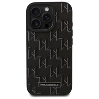 Karl Lagerfeld Odinis Monogram Metal Logo Magnetinis dėklas telefonui iPhone 16 Pro Max - juodas