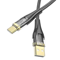 Kabelis USB A į USB C Hoco 2,4A 1,2 m U121 juodas permatomas