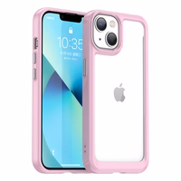 Outer Space dėklas iPhone 14 Plus kietas dangtelis su geliniu rėmeliu rožinė