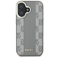 DKNY Languotas raštas magnetinis iPhone 16 dėklas - smėlinis