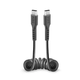 SBS TECABLETYPCCSK USB-C spiralinis kabelis - USB-C 0,5 m - juodas