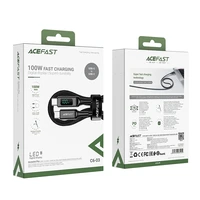 Acefast C6-03 juodas USB-C - USB-C PD QC kabelis 100W 5A 480Mb/s 2m - juodas