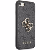 Guess GUHCI84GMGGR iPhone 7/8/SE 2020/2022 pilkas/pilkas kietas dėklas 4G Didelis Metalinis Logotipas