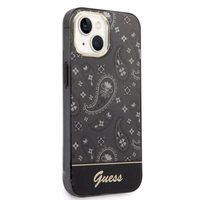 Guess GUHCP14MHGBNHK iPhone 14 Plus 6.7 "juodas/juodas kietas dėklas Bandana Paisley