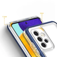 Clear 3in1 dėklas telefonui Samsung Galaxy A73 rėmelio gelis mėlyna