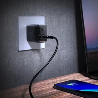 Acefast A23 30W GaN USB-C sieninis įkroviklis (JAV) – juodas