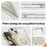 PanzerGlass kietas dėklas su MagSafe, D3O ir karinės klasės sertifikatu iPhone 15 Plus / 14 Plus - permatomas