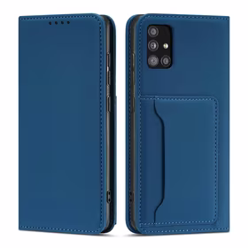 Magnetinis kortelių dėklas Xiaomi Redmi Note 11 Pro piniginė kortelių laikiklis mėlynas